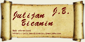 Julijan Bićanin vizit kartica